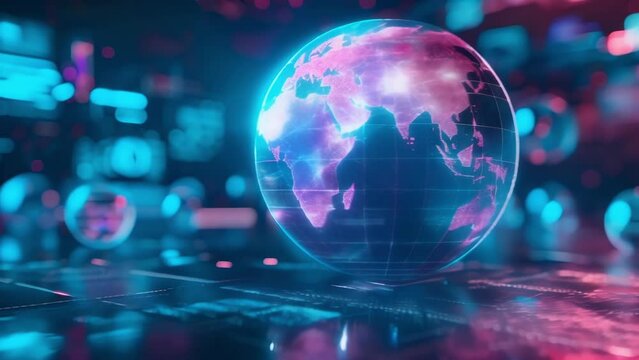 A holographic projection of the global market highlighting the need for effective digital et management in a rapidly evolving landscape.