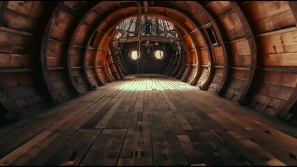 A pirate ship with an inside view