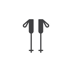 Trekking Sticks vector icon