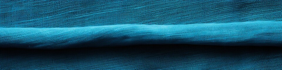 Natural Weave Cloth Texture in Dark Blue and Teal Color for Seamless Background. Close-up of Cotton/Linen Textile Material