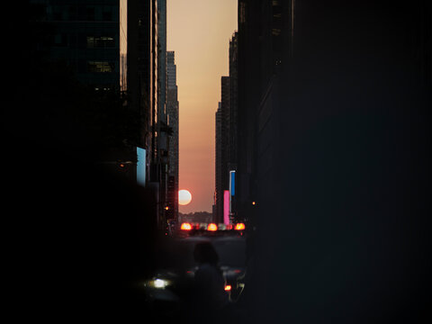 The Manhattan henge Sunset 