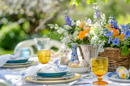 Easter Eggstravaganza A Table Setting with a Twist Generative AI