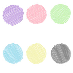 Scribble transparent set of pencil doodle round circle bubble