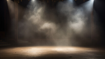 Stage fog smoke in the background light of theater