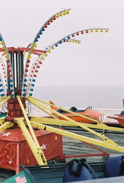 theme park on a rainy day in Blackpool