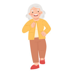 Vector illustration of old woman jogging