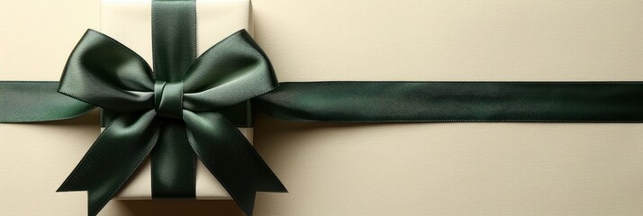 Gift Box Green Bow Ribbon Bouquet, HD, Background Wallpaper, Desktop Wallpaper