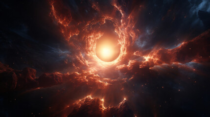 Supernova explosion of a star in deep space  - obrazy, fototapety, plakaty