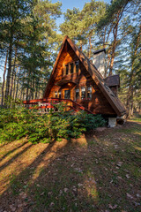 Wooden house in the forest. - 751218265
