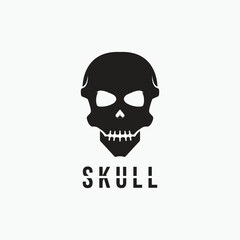Human Skull Logo Icon Front View