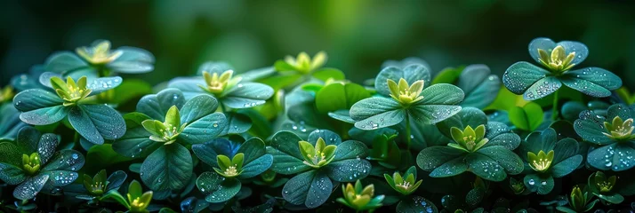 Fotobehang Green Clover Leaves Background St Patricks, HD, Background Wallpaper, Desktop Wallpaper © Moon Art Pic