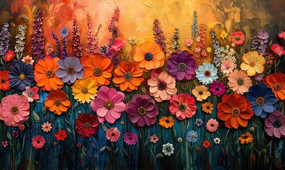 Ai sfondi fiori multicolori 001 - obrazy, fototapety, plakaty