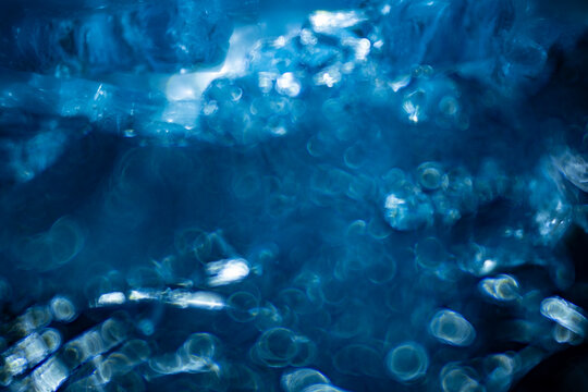 Shattered blue glass abstract