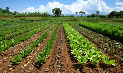 Fototapeta na wymiar farms and growing useful crops Planting 