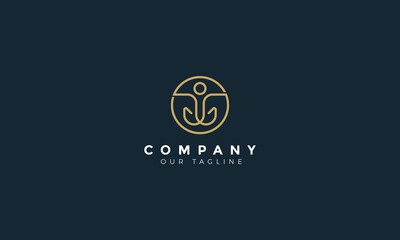 Abstract/elegant logo yoga with leaf for company design