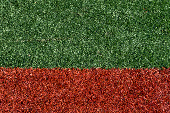 Close up of artificial turf sports field
