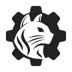 Cat Logo template Isolated. Brand Identity. Icon Abstract Vector graphic