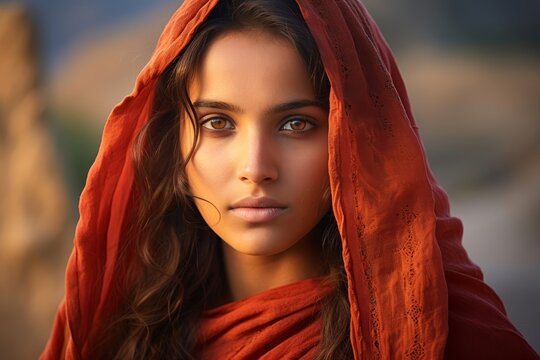 Shudra young woman dressed in modest attire, her warmth and nurturing nature evident, symbolizing the resilience and dedication of Shudra women in supporting their families and communit