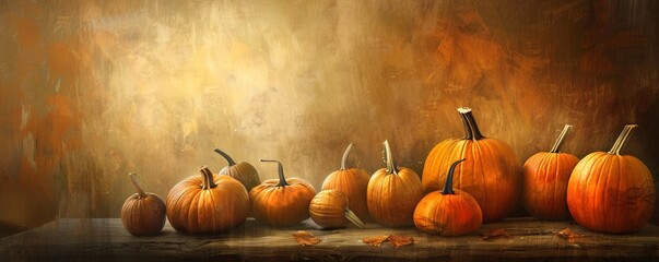 Autumn's Golden Harvest A Pumpkin Painting Masterpiece Generative AI