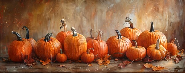 Fall Fiesta A Pumpkin Patch of Painted Pumpkins Generative AI