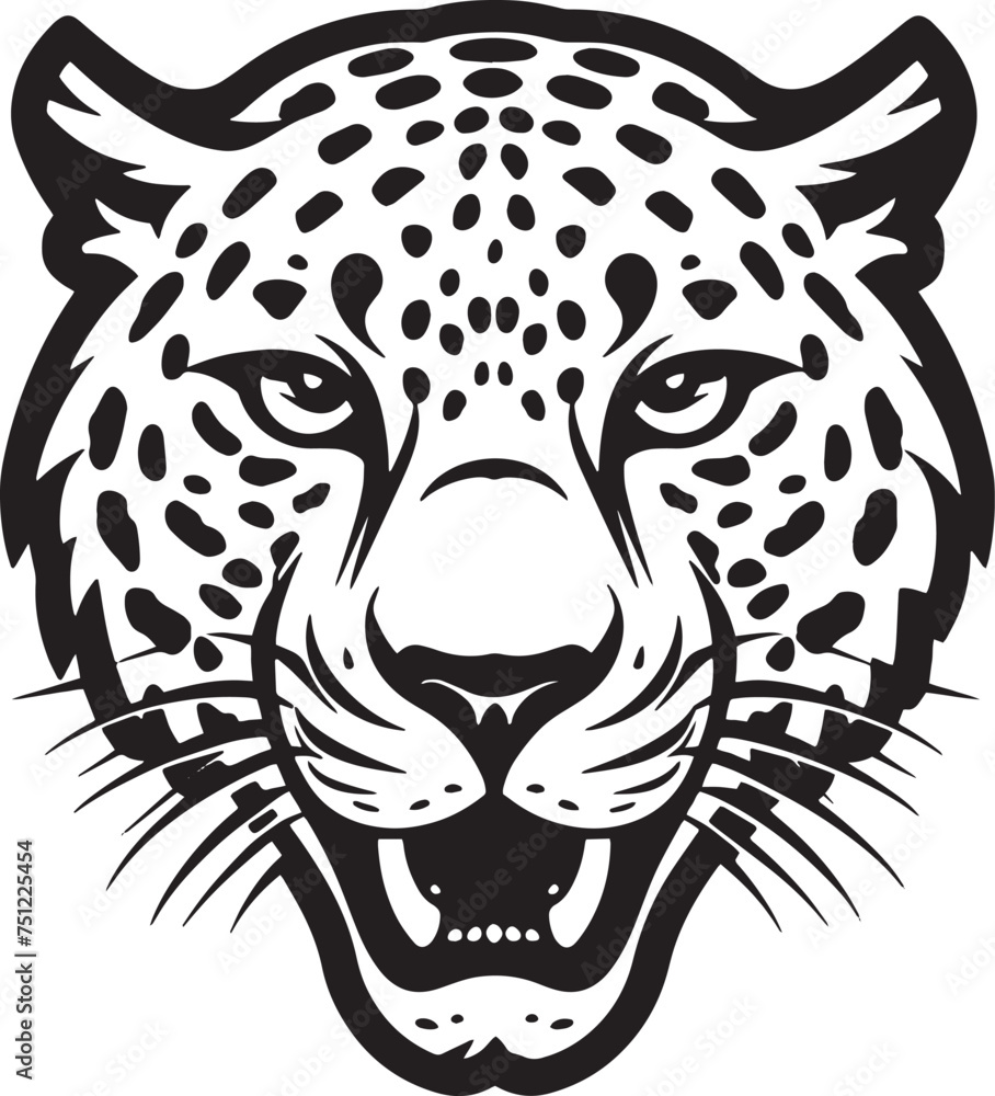 Wall mural illustration of a leopard head