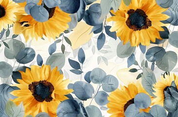 Sunflower Season A Vibrant Floral Pattern for Summer Generative AI