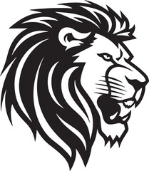 Obraz premium Elegance in Ebony Stunning Lion Head Vector
