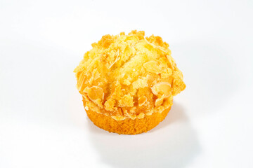 Egg cheese bread white background illustration