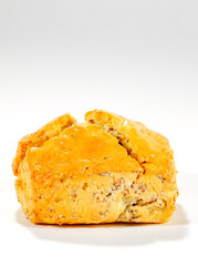 Egg cheese bread white background illustration