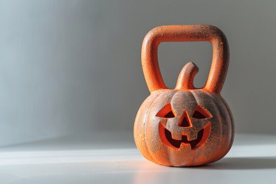 Pumpkin-shaped Kettlebell A Halloween-themed Fitness Tool Generative AI