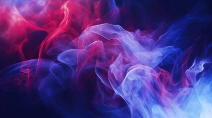 ethereal red and blue smoke dance background - obrazy, fototapety, plakaty