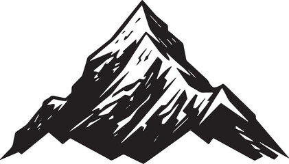 black and white illustration of mountain