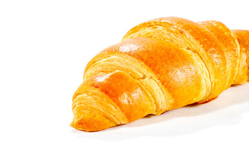 Croissant on white background