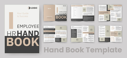 HR Handbook for Employee Rules. Welcome Company Handbook Brochure of Introduction About Company. Beige Accent Pamphlet Template
