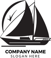 Icon of the Waves Black & White Ship Crest