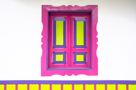 Traditional Colombian window full of colors