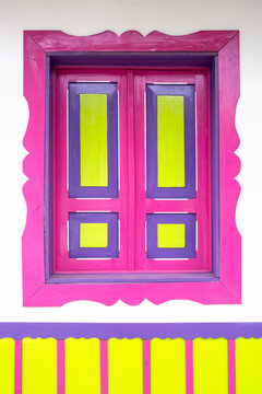Traditional Colombian window full of colors