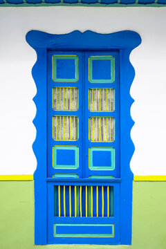 Traditional Colombian window full of colors