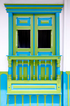 Vivid window behind fence