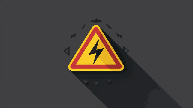 electricon warning sign icon Flat vector