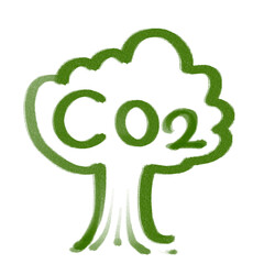 Concept of reducing carbon dioxide emissions by using clean energy and mitigating climate change with flat icon vector illustration. Green environment infographic design for web banner.