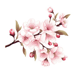 Naklejka premium Graceful Cherry Blossom Branches in Vector Art