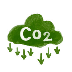 Concept of reducing carbon dioxide emissions by using clean energy and mitigating climate change with flat icon vector illustration. Green environment infographic design for web banner.
