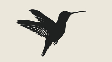 Obraz premium Flying Hummingbird Silhouette can use Art Illustration