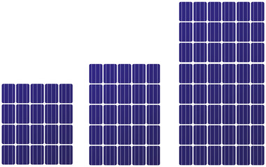 3d render solar panel texture set, 3 different, blue,  vector