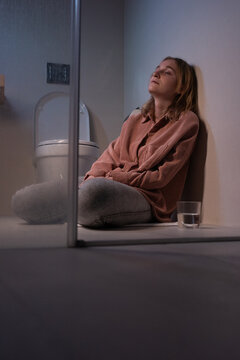Intoxicated woman in toilet 