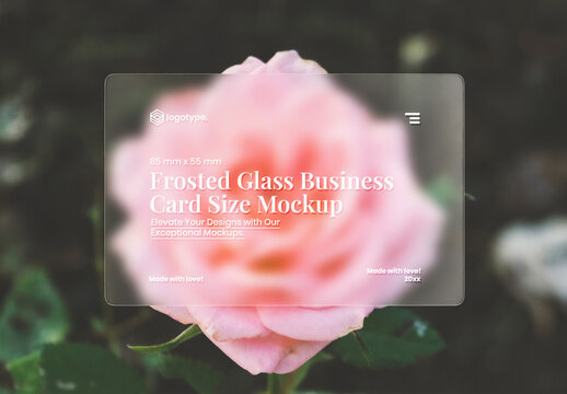 Business Card Size Frosted Glass Mockup