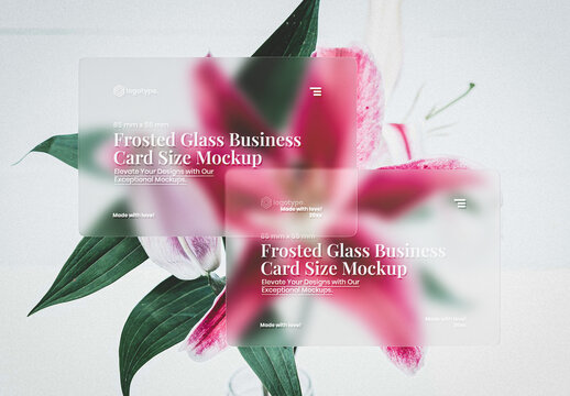Double Frosted Glass Mockup Business Card Size