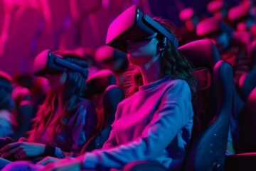 Fototapeta premium VR utility Mixed Virtual Reality Goggles for Visualization. Augmented reality Glasses Cooking Competitors. Future Technology Extra terrestrial Headset Gadget and Experience Design Wearable Equipment