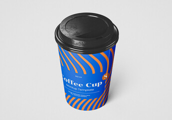 Coffee Cup Mockup with Black Plastic Cap